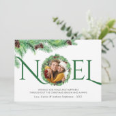 エレガントシンプル植物松リースNOEL 1写真 シーズンカード (スタンド正面)
