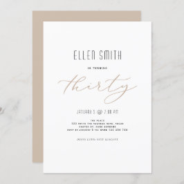 エレガントシンプル歳モダン30歳 招待状