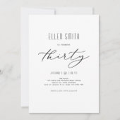 エレガントシンプル歳モダン30歳 招待状 (正面)
