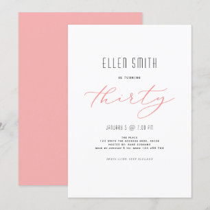 エレガントシンプル歳モダン30歳 招待状