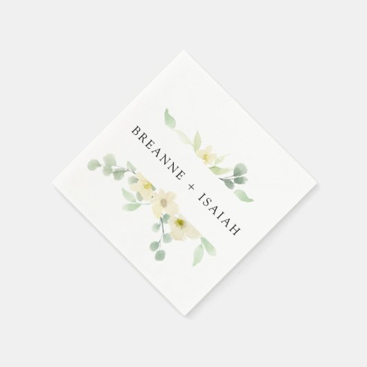 エレガントシンプル水の色の結婚緑 スタンダードカクテルナプキン (角)