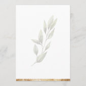 エレガントシンプル水の色の緑の金ゴールド結婚 招待状 (裏面)