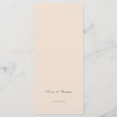 エレガントシンプル水の色ビーチ沿岸結婚の メニュー (裏面)