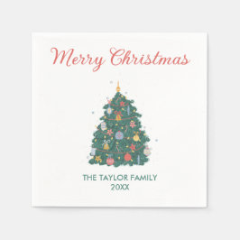 エレガントシンプル水カラークリスマスツリーオーナメント スタンダードカクテルナプキン