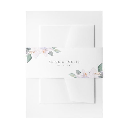 エレガントシンプル水カラーパープルラン結婚ズI 招待状ベリーバンド (正面例)