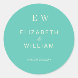 エレガントシンプル水中競技畏怖とモノグラム結婚の ラウンドシール