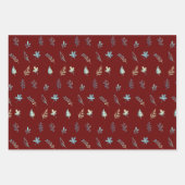 エレガントシンプル水彩植物性ベビーブルー葉 ラッピングペーパーシート (正面3)