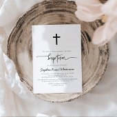 エレガントシンプル洗礼 招待状