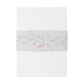 エレガントシンプル灰色・赤花 招待状ベリーバンド (裏面例)