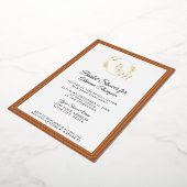 エレガントシンプル焼オレンジ金ゴールドブライダルシャワー 箔招待状 (回転した状態)