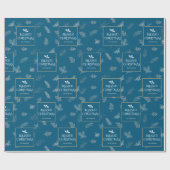 エレガントシンプル白の冬離れの青 ラッピングペーパー (フラット)