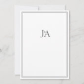 エレガントシンプル白クラシックイニシャル結婚ズ 招待状 (裏面)