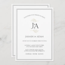 エレガントシンプル白クラシックイニシャル結婚ズ