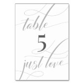 エレガントシンプル白グレーミニマル書道 テーブルナンバー (裏面)