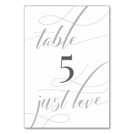 エレガントシンプル白グレーミニマル書道 テーブルナンバー