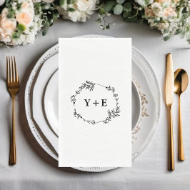 エレガントシンプル白モノグラムの結婚の