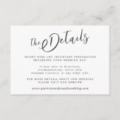 エレガントシンプル白結婚詳細 エンクロージャーカード (正面)