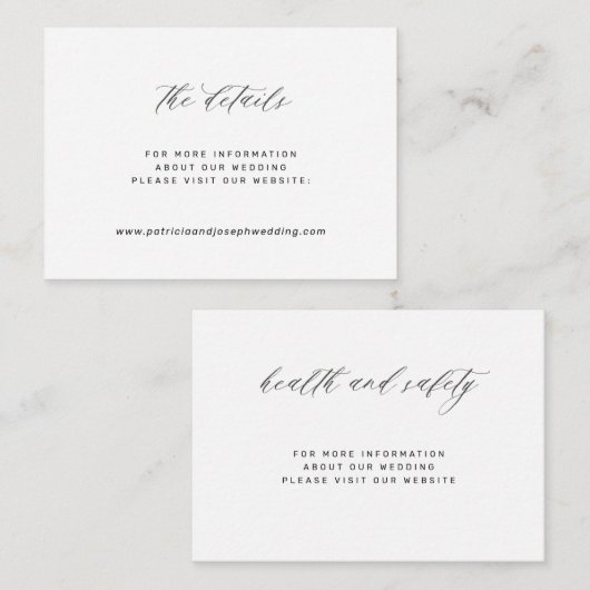 エレガントシンプル白結婚黒web詳細 エンクロージャーカード (正面/裏面)