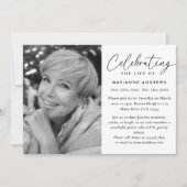 エレガントシンプル白黒お祝い 招待状 (正面)