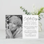 エレガントシンプル白黒お祝い 招待状 (スタンド正面)