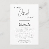 エレガントシンプル白黒の書道結婚の エンクロージャーカード (正面)