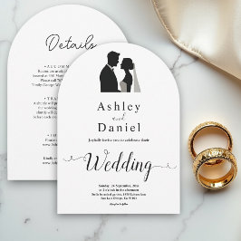 エレガントシンプル白黒の書道結婚の 招待状