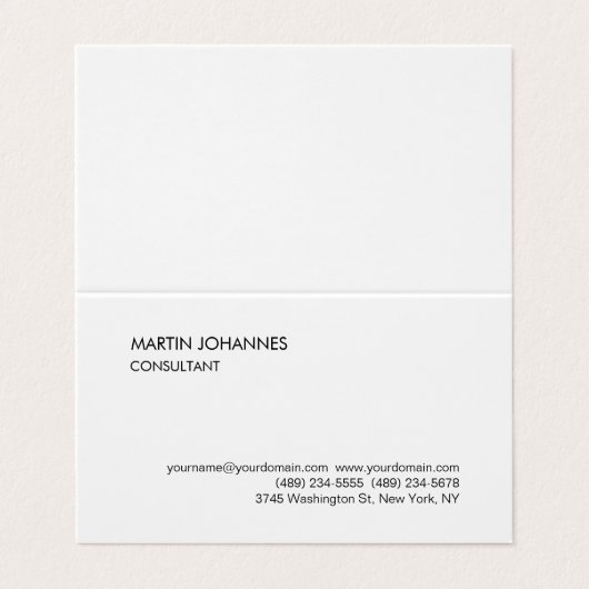 エレガントシンプル白黒パーソナライズされた 名刺 (外部フラット)