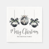 エレガントシンプル白黒パーティー スタンダードカクテルナプキン (正面)