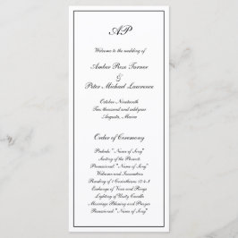 エレガントシンプル白黒フォーマルモノグラム結婚ズ プログラム