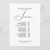 エレガントシンプル白黒ヘアサロン価格表 メニュー (正面)