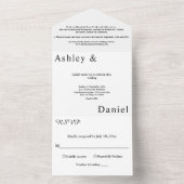 エレガントシンプル白黒モダン結婚ズ オールインワン招待状 (内側)