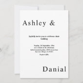 エレガントシンプル白黒モダン結婚ズ 招待状 (正面)