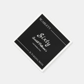 エレガントシンプル白黒モダン誕生日 スタンダードカクテルナプキン (角)