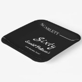 エレガントシンプル白黒モダン誕生日 ペーパープレート (傾斜あり)