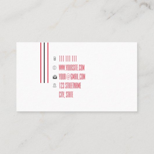 エレガントシンプル白黒モダン 名刺 (裏面)