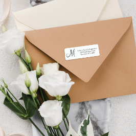 エレガントシンプル白黒モノグラムアドレス ラベル