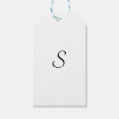 エレガントシンプル白黒モノグラム ギフトタグ (正面)