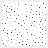 エレガントシンプル白黒水色水玉模様 スクエアシール (正面)