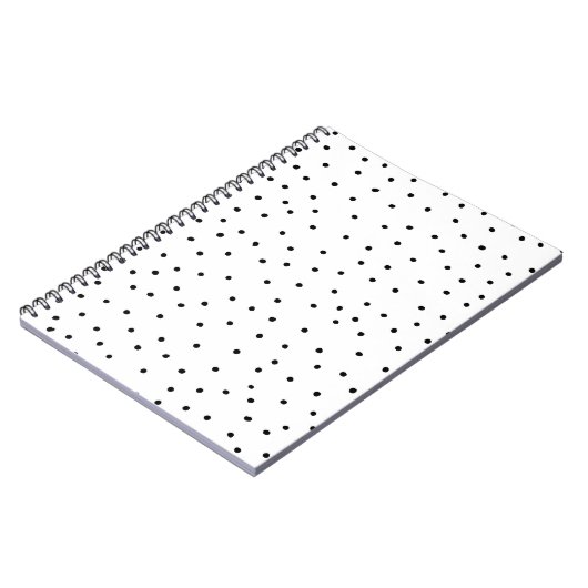 エレガントシンプル白黒水色水玉模様 ノートブック (左側)