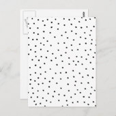 エレガントシンプル白黒水色水玉模様 ポストカード (正面/裏面)