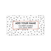エレガントシンプル白黒水色水玉模様 ラベル (正面)