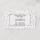 エレガントシンプル白黒水色水玉模様 名刺 (裏面)