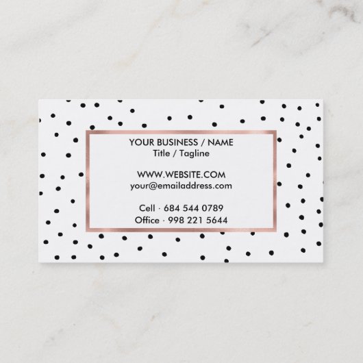 エレガントシンプル白黒水色水玉模様 名刺 (裏面)