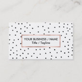 エレガントシンプル白黒水色水玉模様 名刺 (正面)