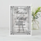 エレガントシンプル白黒結婚ズ 招待状 (スタンド正面)