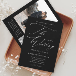 エレガントシンプル白黒結婚ズ 招待状