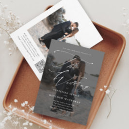 エレガントシンプル白黒結婚ズ 招待状