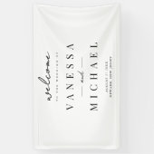 エレガントシンプル白黒結婚ズ 横断幕 (縦)