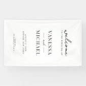 エレガントシンプル白黒結婚ズ 横断幕 (横)