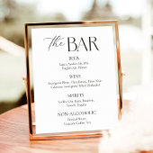 エレガントシンプル白黒結婚バー ポスター